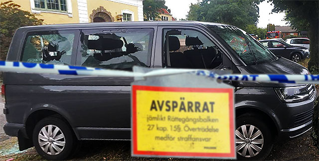 vandaliserad minibuss hvb-hem sölvesborg