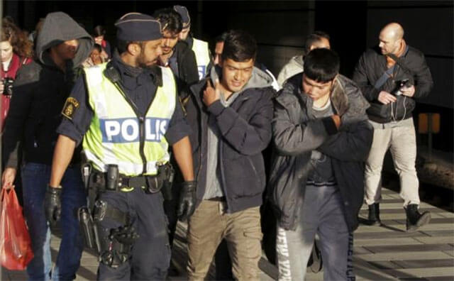 asylsökare anländer till Sverige