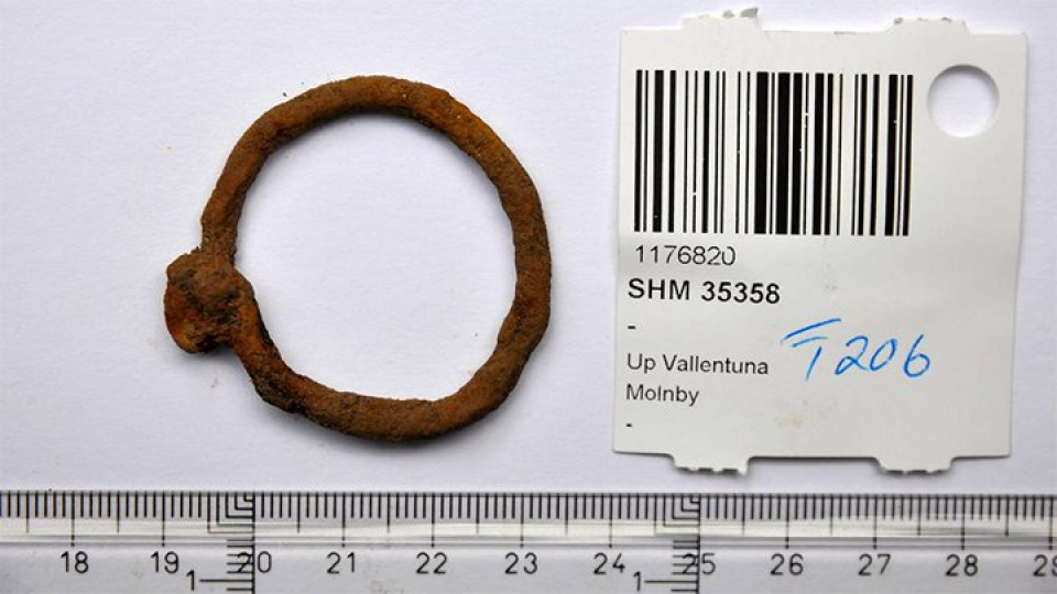 Gallrad amulettring. Foto: Arkeologerna