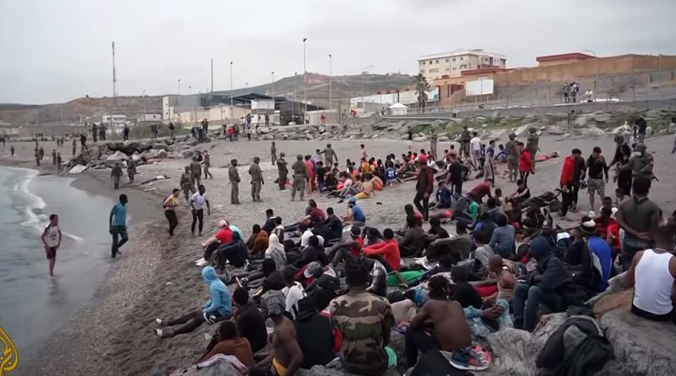 ceuta migranter strand