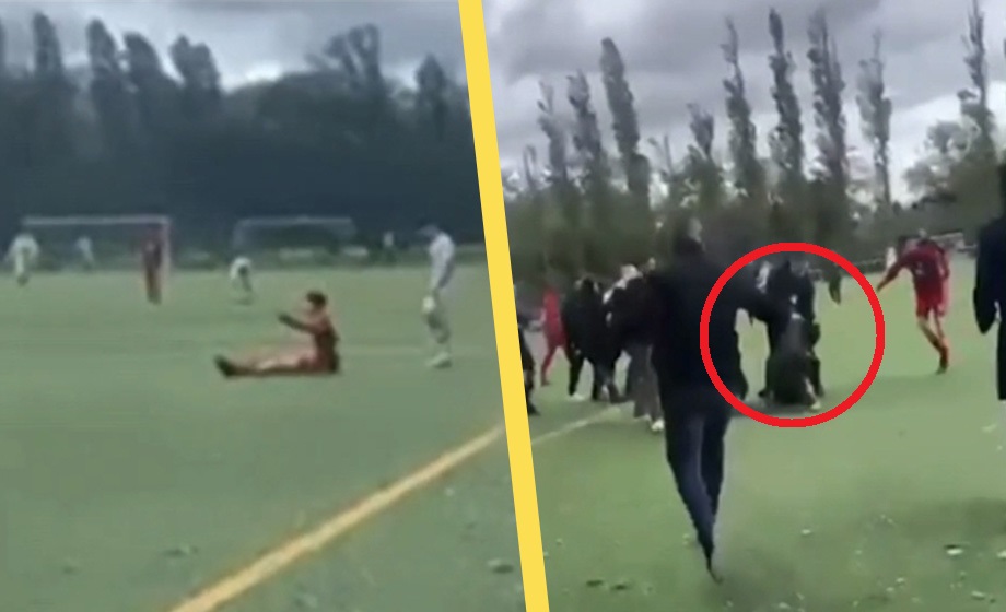 VIDEO: Migrant knivhotar vid sonens fotbollsmatch