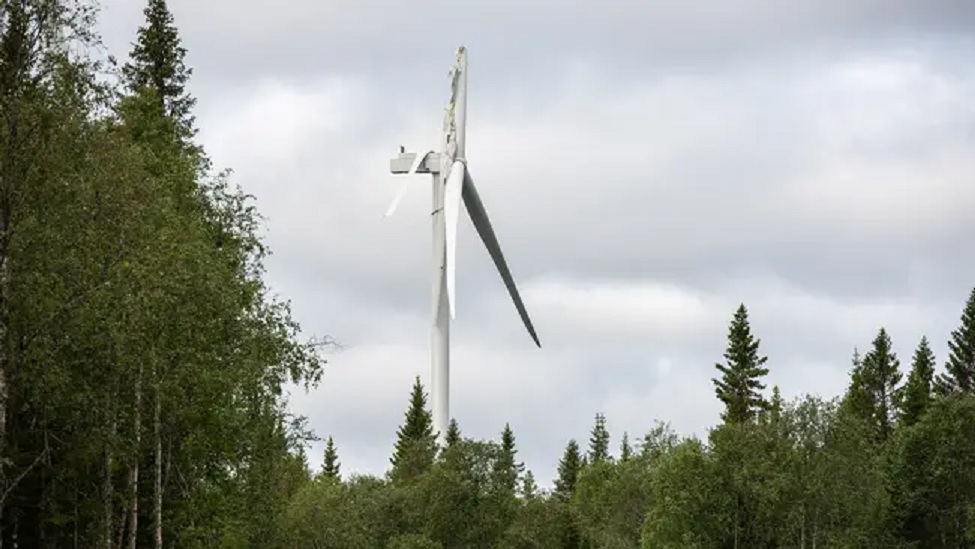 trasigt vindkraftverk