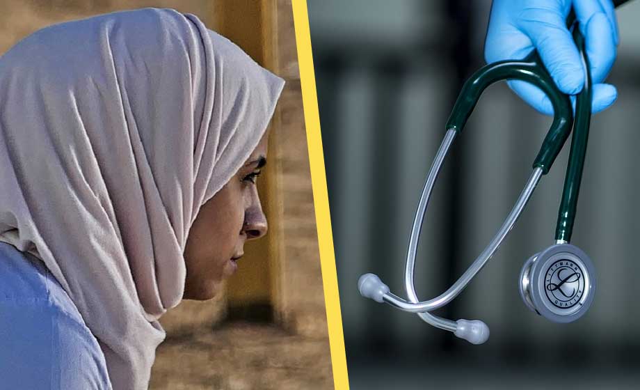 slöja-hijab-läkare-stetoskop
