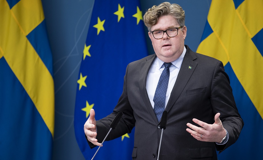 Pressträff med justitieminister Gunnar Strömmer