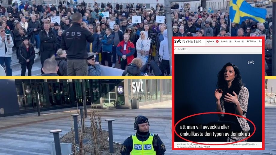 Artikelbild för artikeln: SVT om public service-kritisk demonstration: "Man vill omkullkasta demokratin"