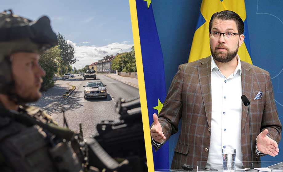 Artikelbild för artikeln: Åkesson vill sätta in militären: "Befinner oss i krig"