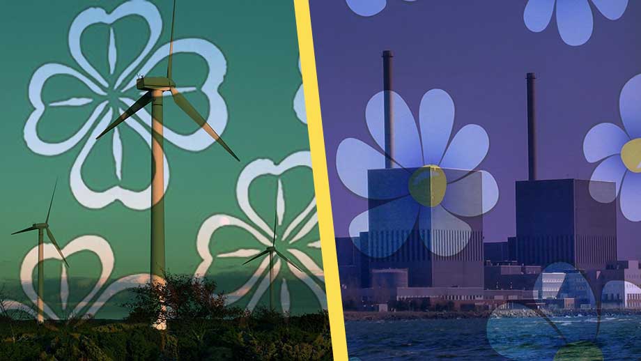 Artikelbild för artikeln: C och SD i klinch om vindkraft kontra kärnkraft
