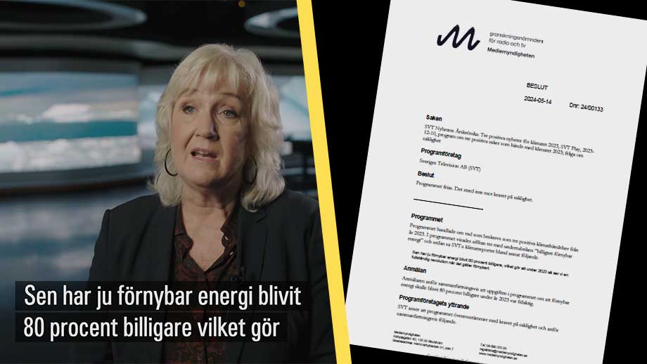 Artikelbild för artikeln: Granskningsnämnden friar SVT - kritiseras för jäv