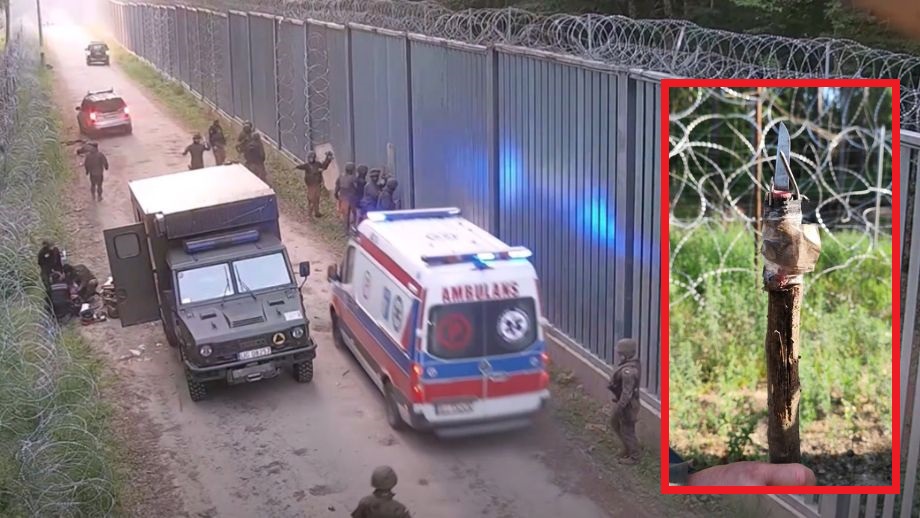 Artikelbild för artikeln VIDEO: Migranter attackerar polska gränsvakter