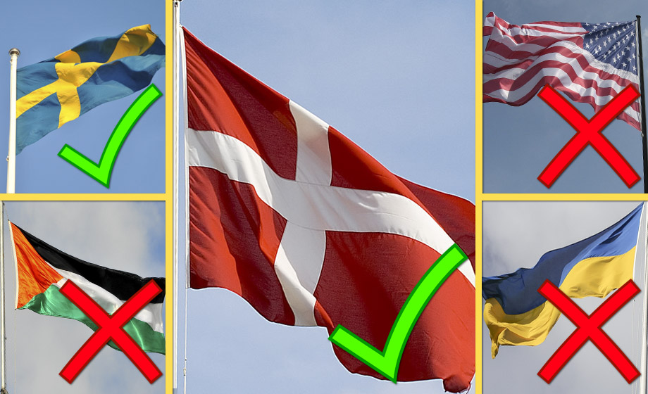 Artikelbild för artikeln Ny dansk lag godkänner svenska men inte ukrainska flaggor