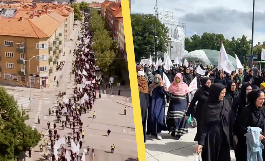 VIDEO: Tusentals svartklädda muslimer tog över gatorna i Malmö