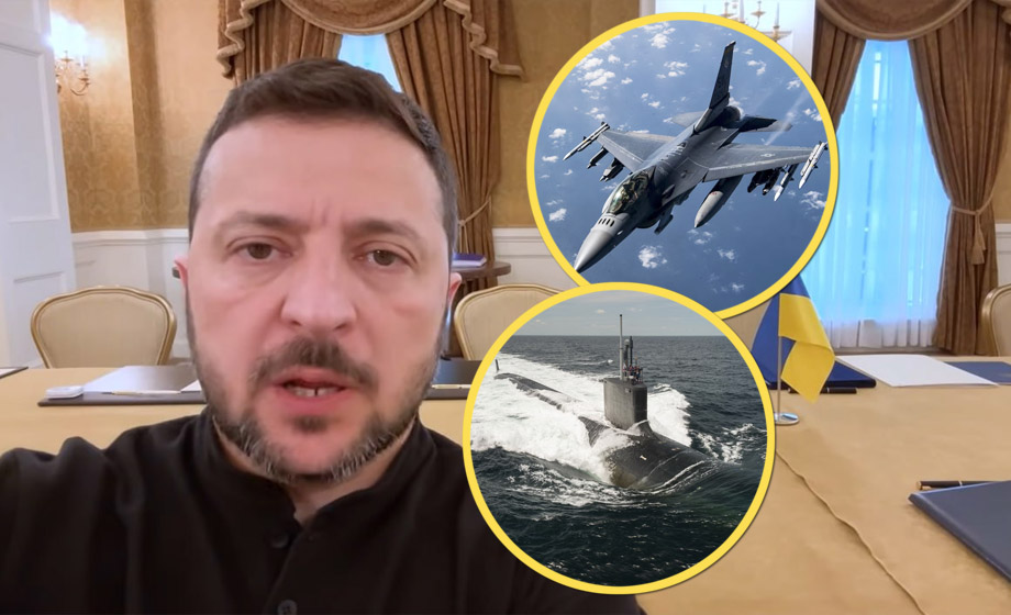 Artikelbild för artikeln: Zelenskyj vill ha 128 F-16-plan omedelbart – och ubåtar