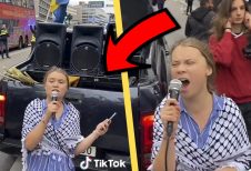Artikelbild för artikeln: Här Palestina-demonstrerar Greta med diesel-pickup