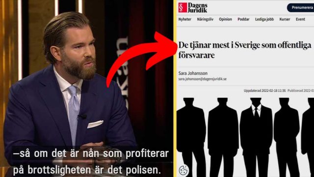 Artikelbild för artikeln: Tjänar miljoner på att försvara gängkriminella - anklagar polisen för att "profitera" på brottsligheten