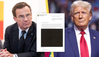 Artikelbild för artikeln: Regeringen hemligstämplar Kristerssons grattis-brev till Trump